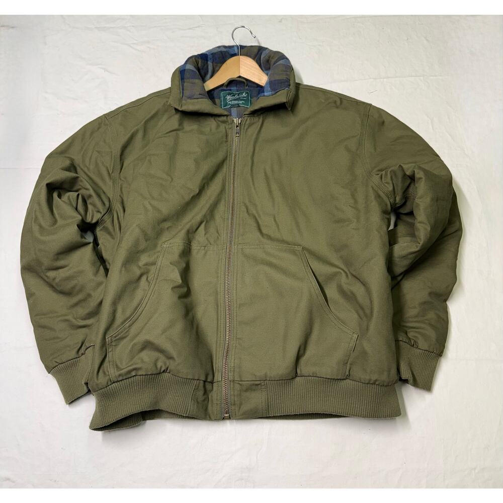 Woolrich  jacket flannel lined Hooded Canvas  Men’s size XL Full Zipper